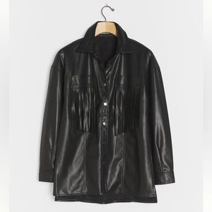 Raven Fringed Faux Leather Jacket (Anthropologie)